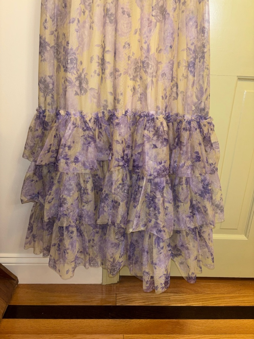 Macy's Lilac Floral Tiered Maxi Dress - Picture 9 of 11